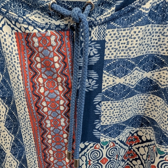 Ruby Rd. Blue and Red Patchwork Blouse - Picture 2 of 6